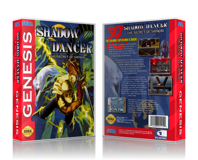 Genesis Shadow Dancer 2 Sega Megadrive REPLACEMENT GAME Case Or Cover