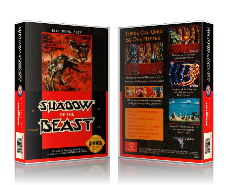 Genesis Shadow Of The Beast Sega Megadrive REPLACEMENT GAME Case Or Cover