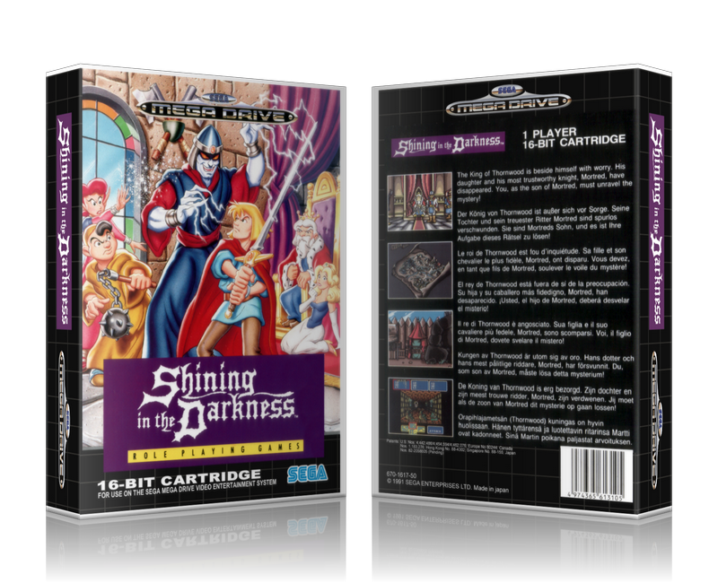 Genesis Shining In The Darkness EU Sega Megadrive REPLACEMENT GAME Case Or Cover