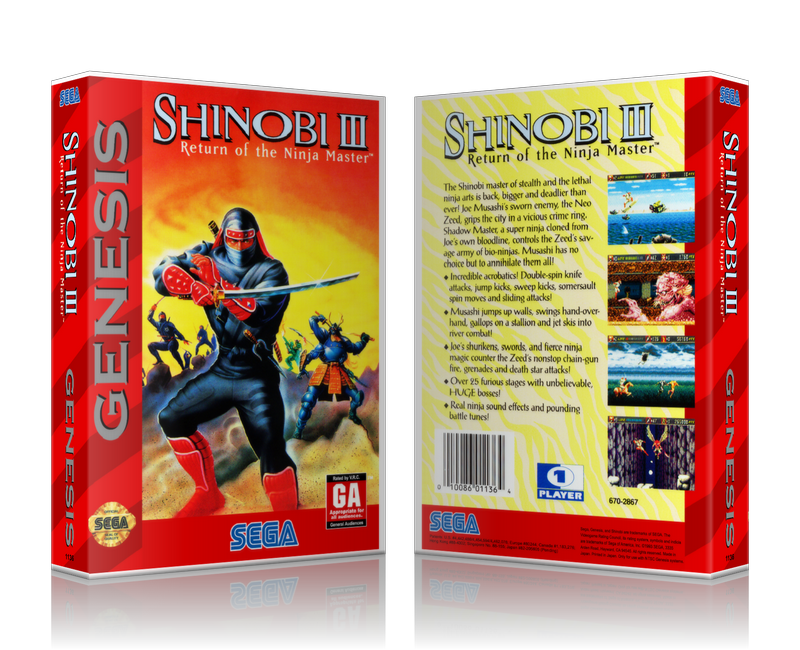 Genesis Shinobi 3 Sega Megadrive REPLACEMENT GAME Case Or Cover