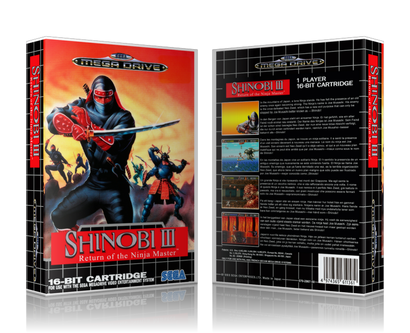 Genesis Shinobi 3 Return Of The Ninja Master EU Sega Megadrive REPLACEMENT GAME Case Or Cover