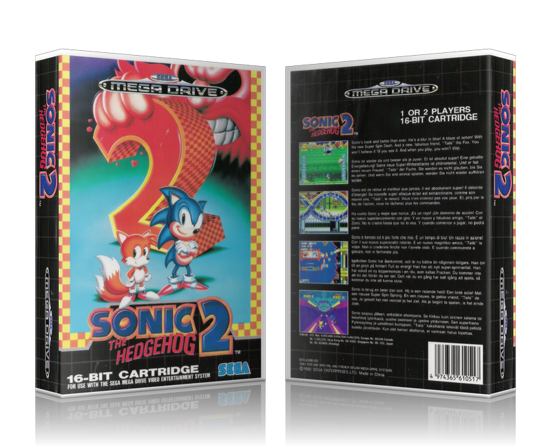 SEGA Genesis Sonic 2 Pal Sega Megadrive REPLACEMENT GAME Case Or Cover