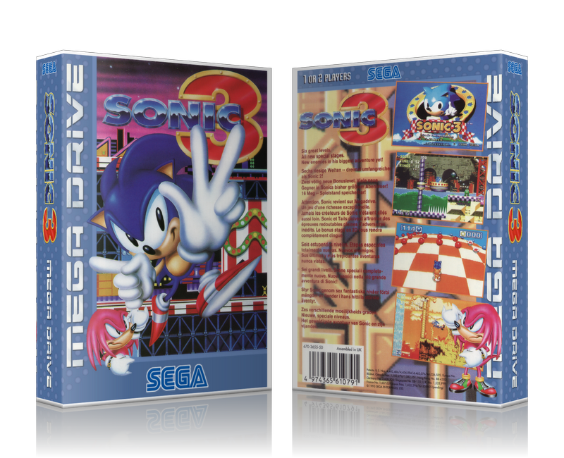 SEGA Genesis Sonic 3 EU Sega Megadrive REPLACEMENT GAME Case Or Cover