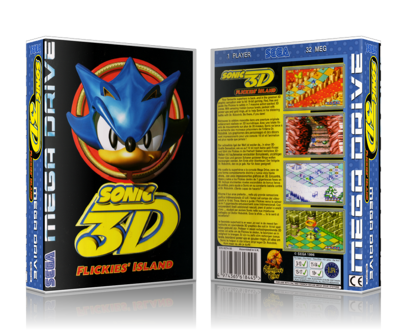 SEGA Genesis Sonic 3d Flickies Island EU Sega Megadrive REPLACEMENT GAME Case Or Cover