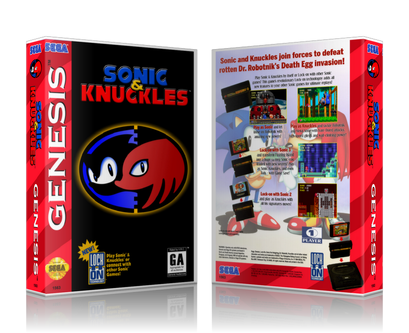 SEGA Genesis Sonic And Knuckles Sega Megadrive REPLACEMENT GAME Case Or Cover