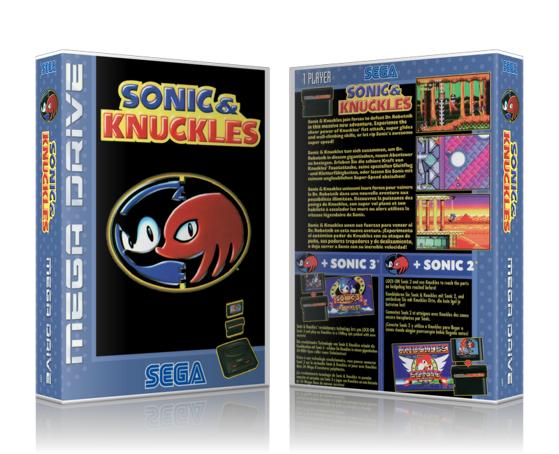 SEGA Genesis Sonic And Knuckles EU Sega Megadrive REPLACEMENT GAME Case Or Cover