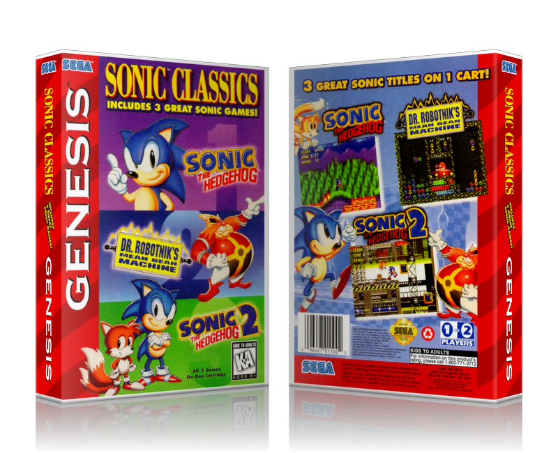 SEGA Genesis Sonic Classics Sega Megadrive REPLACEMENT GAME Case Or Cover