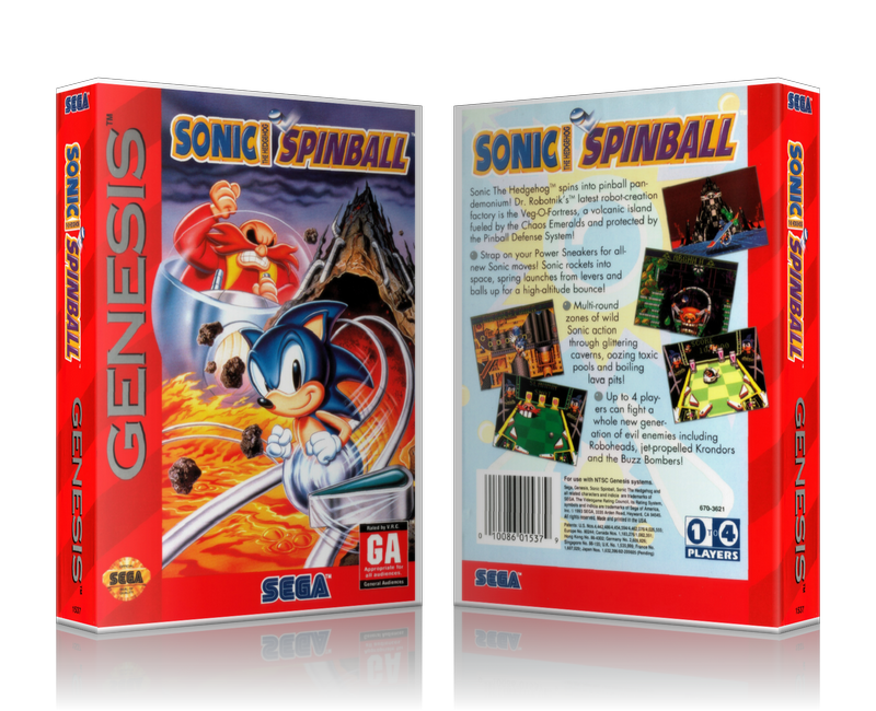 SEGA Genesis Sonics Pinball Sega Megadrive REPLACEMENT GAME Case Or Cover