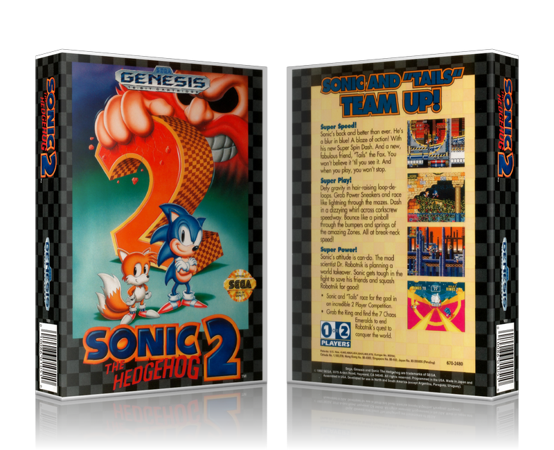 SEGA Genesis Sonic The Hedge Hog 2 Sega Megadrive REPLACEMENT GAME Case Or Cover