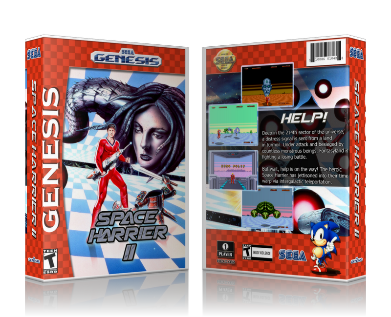 SEGA Genesis Spaceharrier II CA Sega Megadrive REPLACEMENT GAME Case Or Cover
