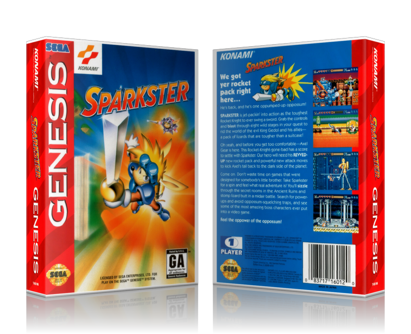 SEGA Genesis Sparkster Sega Megadrive REPLACEMENT GAME Case Or Cover