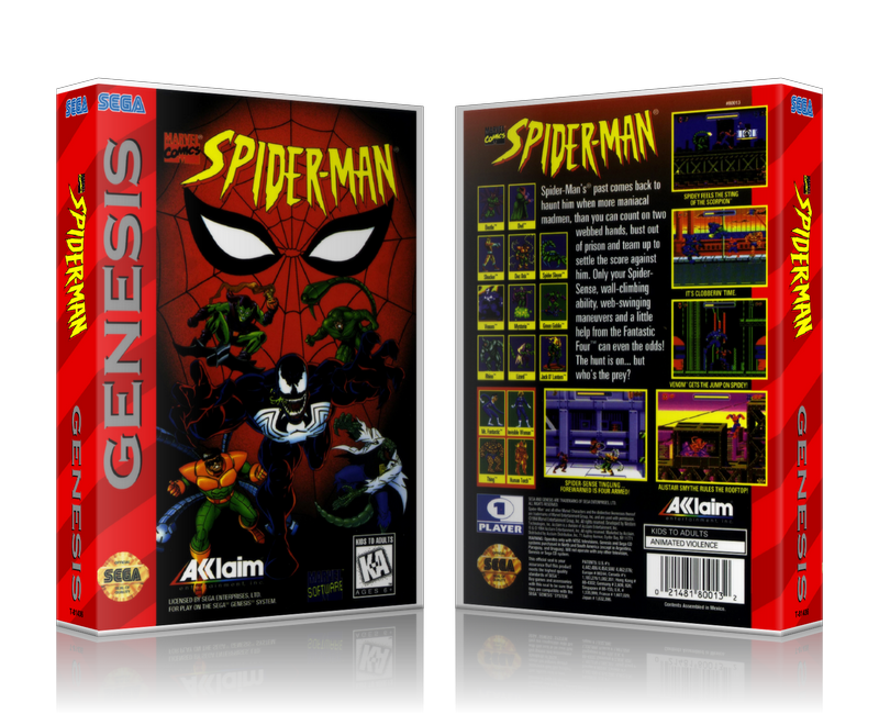 SEGA Genesis Spiderman The Animated Series 2 Sega Megadrive REPLACEMENT GAME Case Or Cover