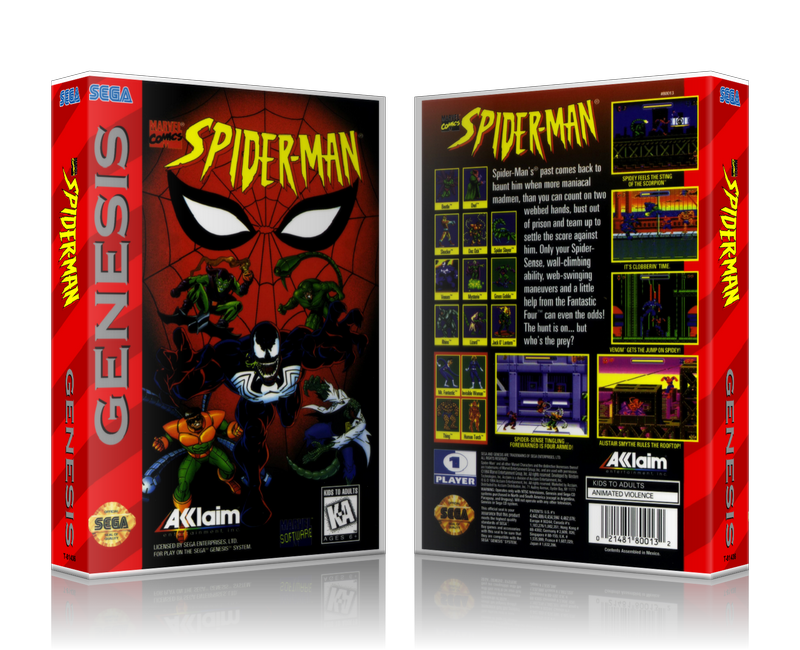 SEGA Genesis Spiderman The Animated Series Sega Megadrive REPLACEMENT GAME Case Or Cover