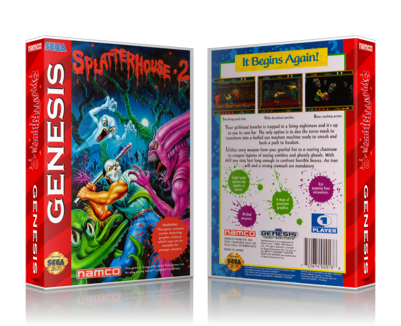 SEGA Genesis Splatter House 2 2 Sega Megadrive REPLACEMENT GAME Case Or Cover