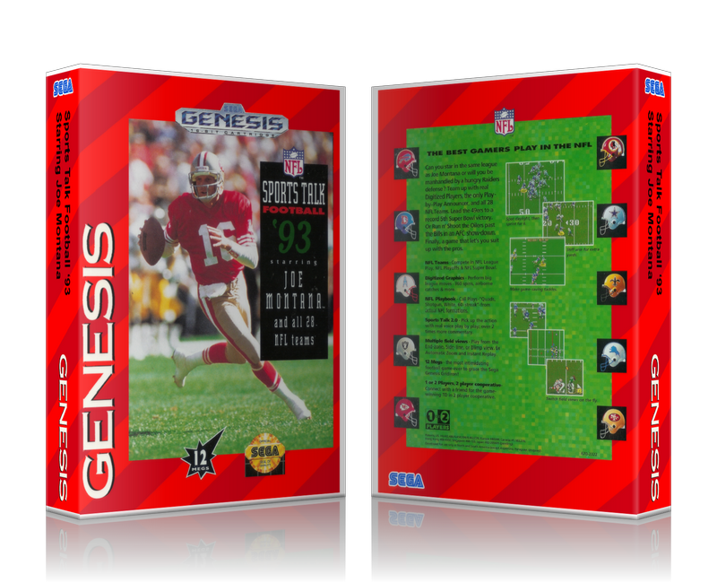 SEGA Genesis Sports Talk Football93 Sega Megadrive REPLACEMENT GAME Case Or Cover