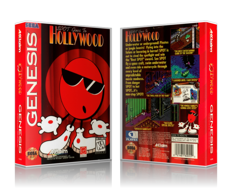 SEGA Genesis Spot Goes To Hollywood Sega Megadrive REPLACEMENT GAME Case Or Cover