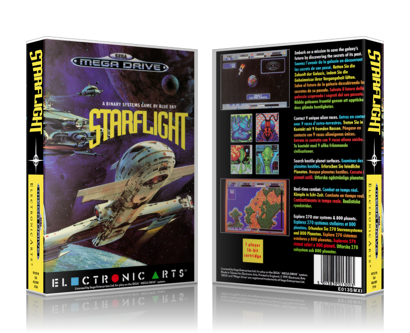 SEGA Genesis Starflight EU Sega Megadrive REPLACEMENT GAME Case Or Cover