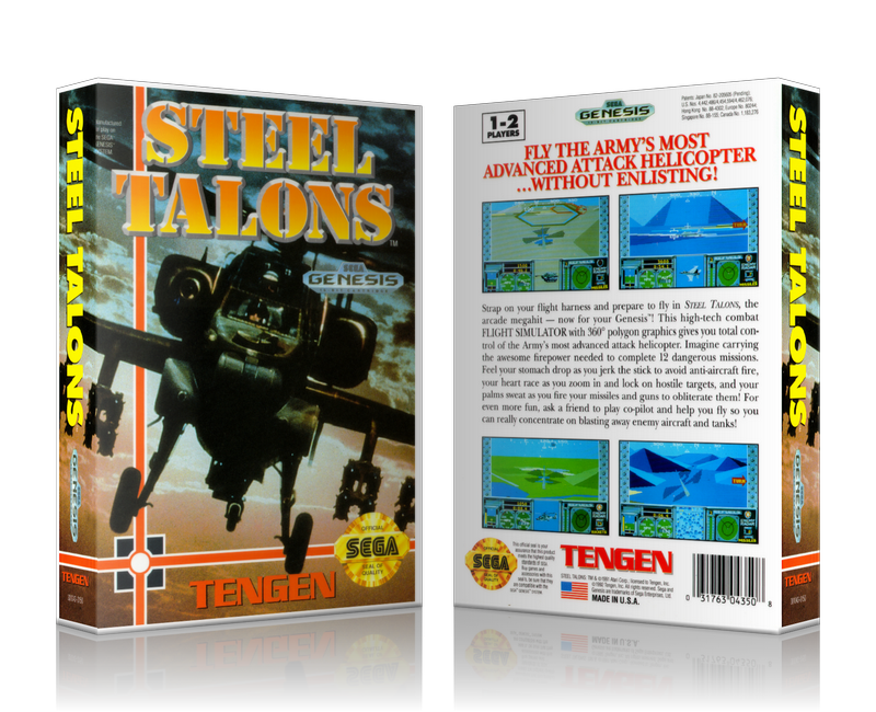 SEGA Genesis Steel Talons Sega Megadrive REPLACEMENT GAME Case Or Cover