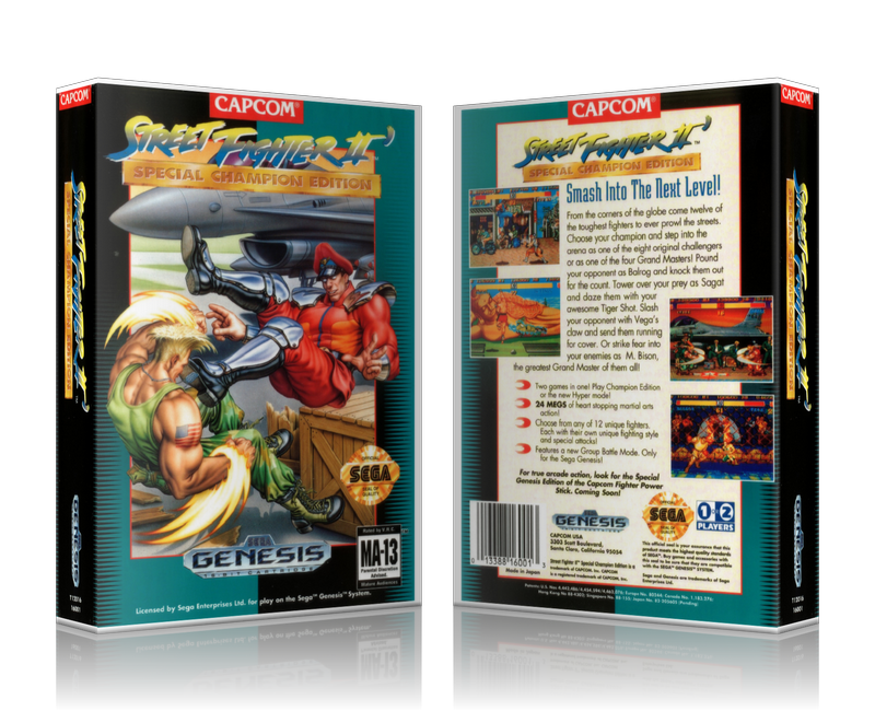 SEGA Genesis Street Fighter 2 Sega Megadrive REPLACEMENT GAME Case Or Cover