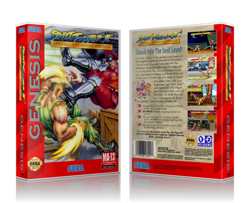 SEGA Genesis Street Fighter 2 Champed 3 Sega Megadrive REPLACEMENT GAM