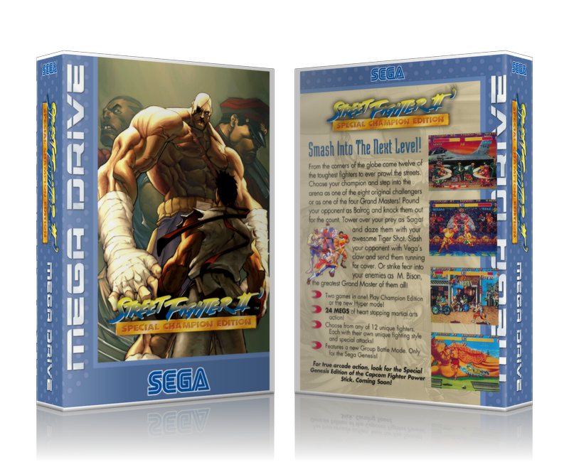 SEGA Genesis Street Fighter 2 Champed EU Sega Megadrive REPLACEMENT GAME Case Or Cover