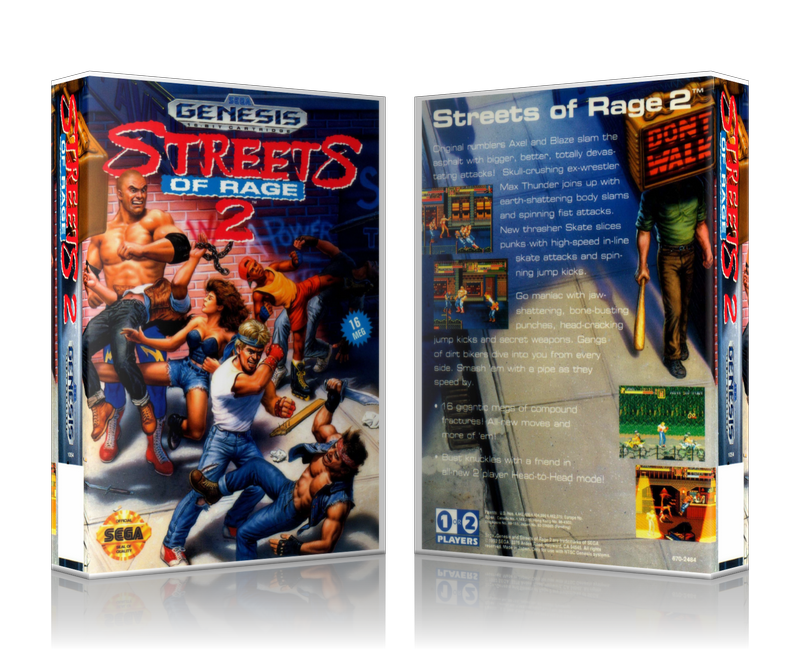 SEGA Genesis Streets Of Rage 2 Sega Megadrive REPLACEMENT GAME Case Or Cover