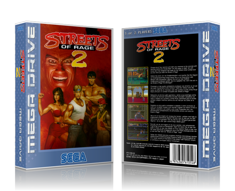 SEGA Genesis Streets Of Rage 2 EU Sega Megadrive REPLACEMENT GAME Case Or Cover