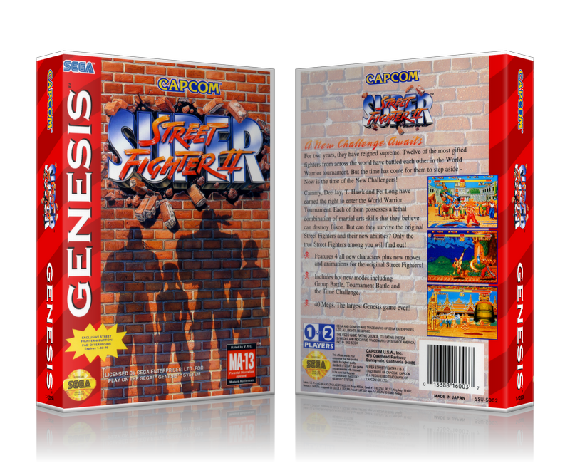 SEGA Genesis Super Street Fighter 2 Sega Megadrive REPLACEMENT GAME Case Or Cover