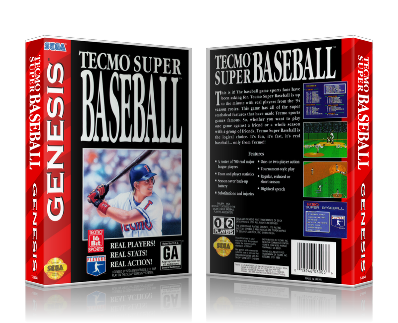 SEGA Genesis Tecmo Super Baseball Sega Megadrive REPLACEMENT GAME Case Or Cover