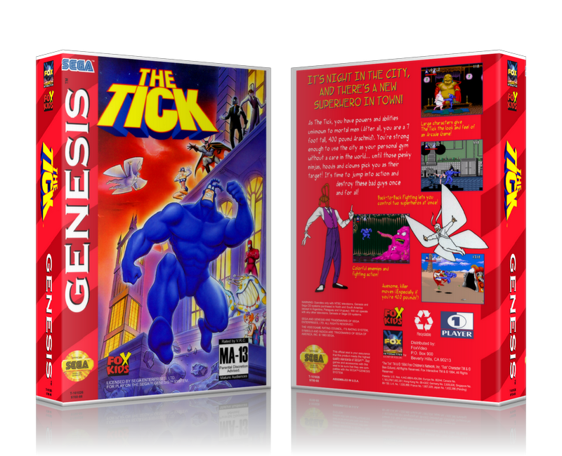 SEGA Genesis The Tick Sega Megadrive REPLACEMENT GAME Case Or Cover