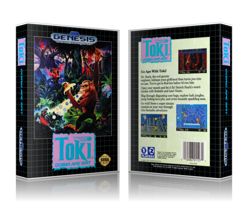 SEGA Genesis Toki Going Ape Spit Sega Megadrive REPLACEMENT GAME Case Or Cover