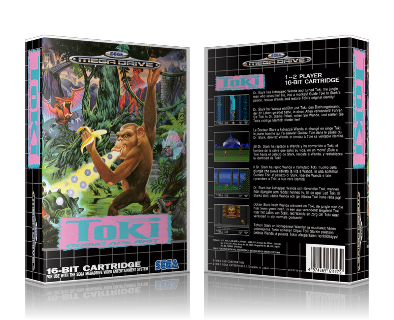 SEGA Genesis Toki Going Ape Spit Eu Sega Megadrive REPLACEMENT GAME Case Or Cover