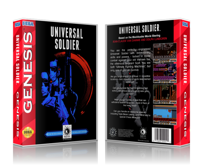 SEGA Genesis Universal Soldier 2 Sega Megadrive REPLACEMENT GAME Case Or Cover