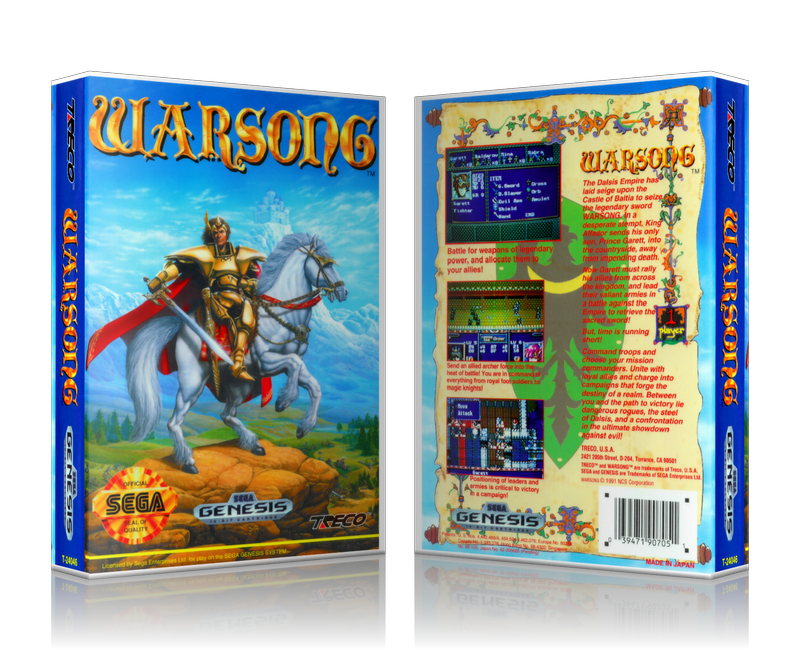 SEGA Genesis Warsong Sega Megadrive REPLACEMENT GAME Case Or Cover