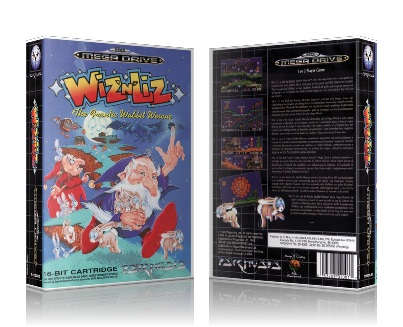 SEGA Genesis Wiz N Liz Eu Sega Megadrive REPLACEMENT GAME Case Or Cover