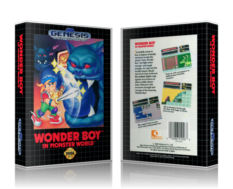 SEGA Genesis Wonder Boy In Monster World Sega Megadrive REPLACEMENT GAME Case Or Cover