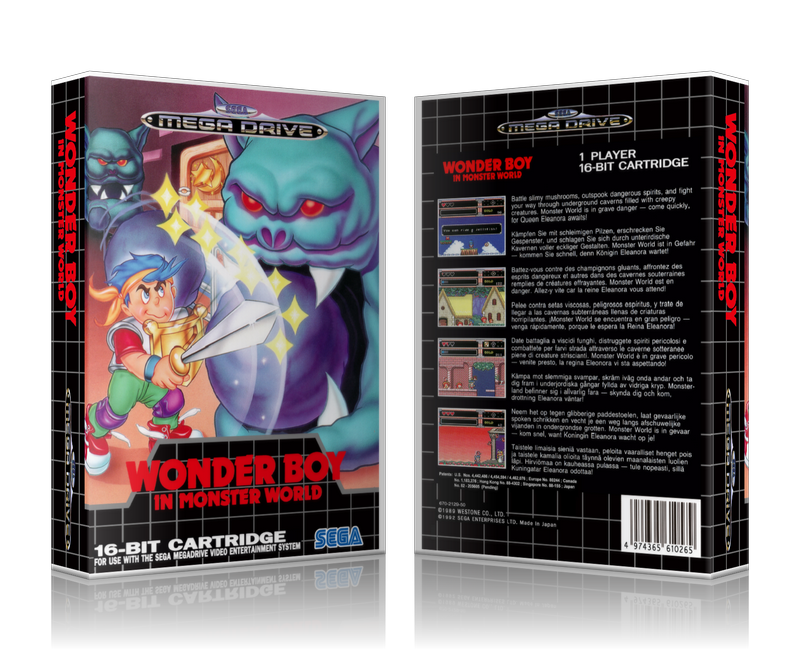 SEGA Genesis Wonder Boy In Monster World EU Sega Megadrive REPLACEMENT GAME Case Or Cover