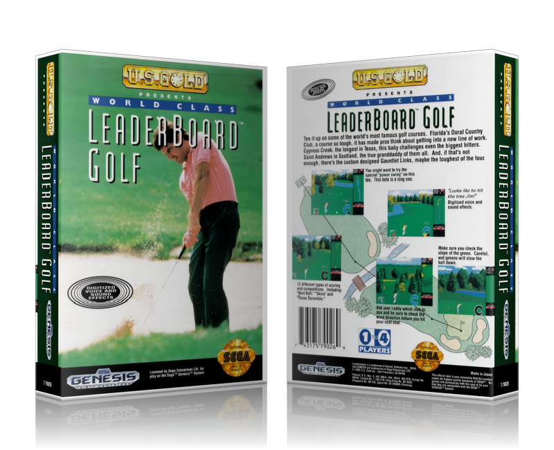 SEGA Genesis World Class Leaderboard Golf Sega Megadrive REPLACEMENT GAME Case Or Cover