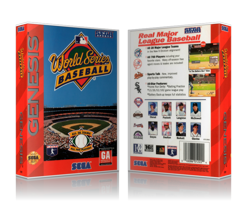 SEGA Genesis World Series Baseball 2 Sega Megadrive REPLACEMENT GAME Case Or Cover