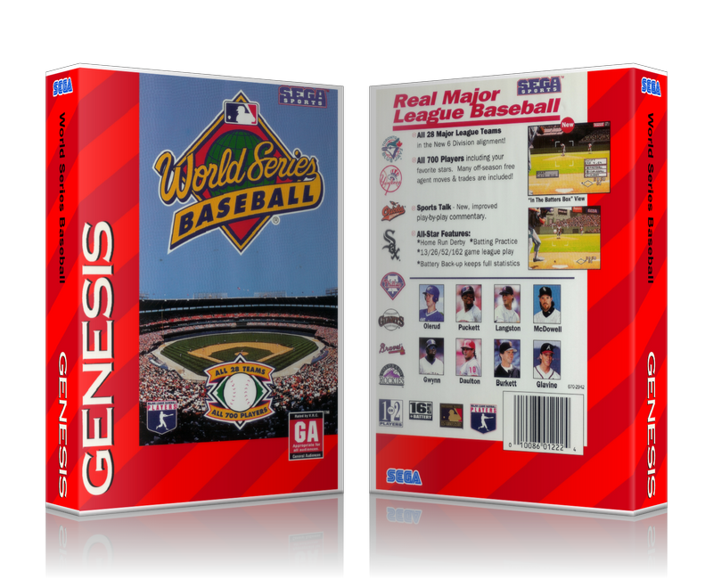 SEGA Genesis World Series Baseball Sega Megadrive REPLACEMENT GAME Case Or Cover