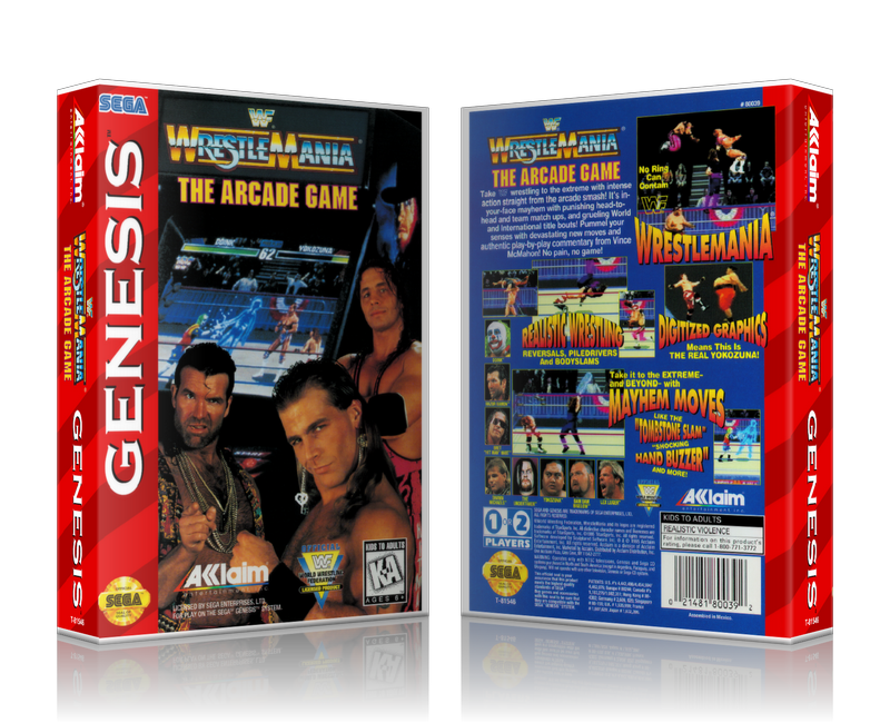 SEGA Genesis WWF Wrestle Mania Arcade Sega Megadrive REPLACEMENT GAME Case Or Cover