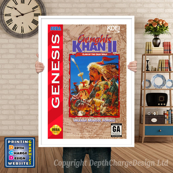 Genghis Khan2 - Sega Megadrive Inspired Retro Gaming Poster
