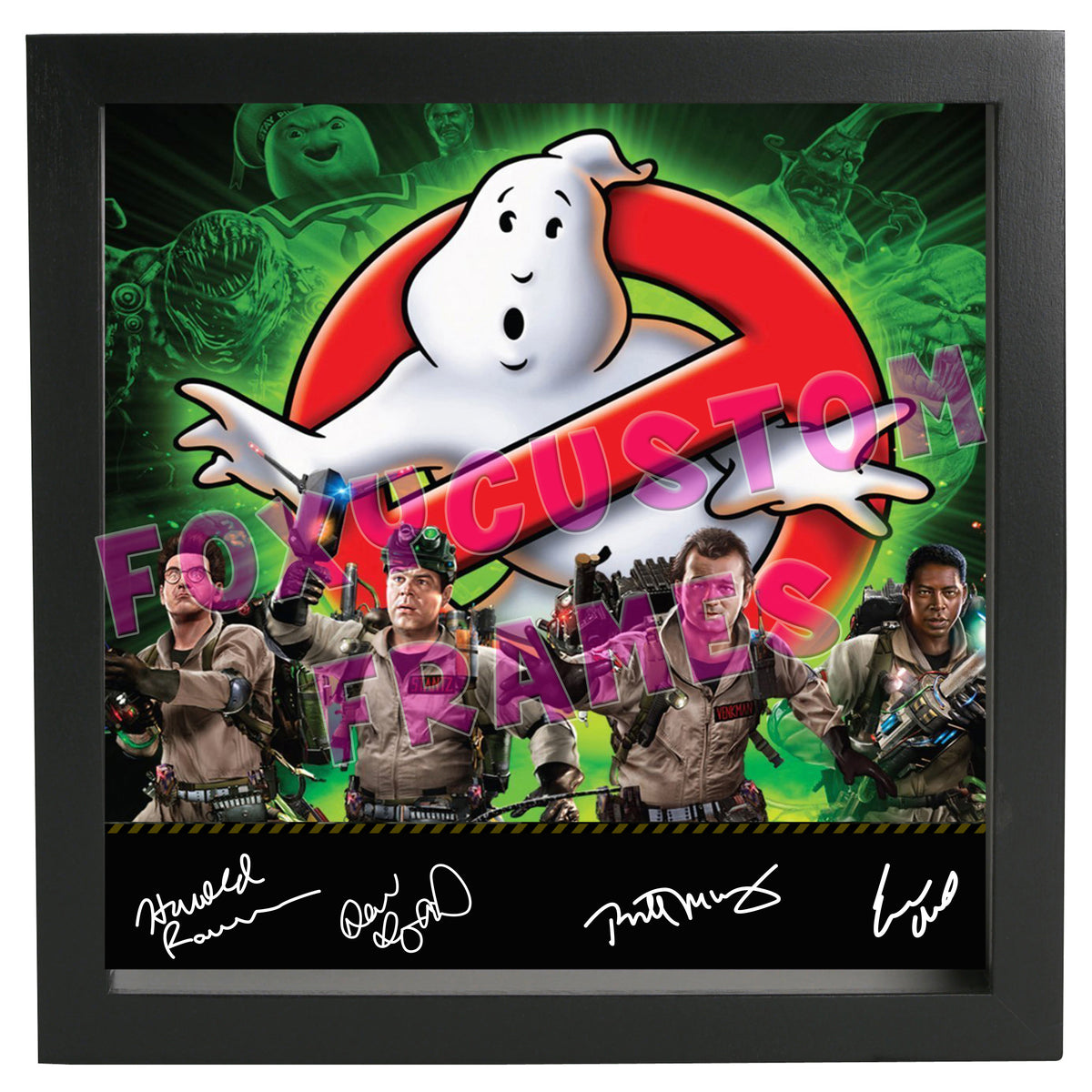 Ghostbusters Signed Lego Display Case - Minifigure Display Background and Frames – Ghostbusters Printed Signature Lego Display Case - Minifigure Display