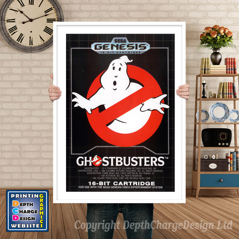 Ghostbusters - Sega Megadrive Inspired Retro Gaming Poster A4 A3 A2 Or A1 – Ghostbusters - Sega Megadrive Inspired Retro Gaming Poster