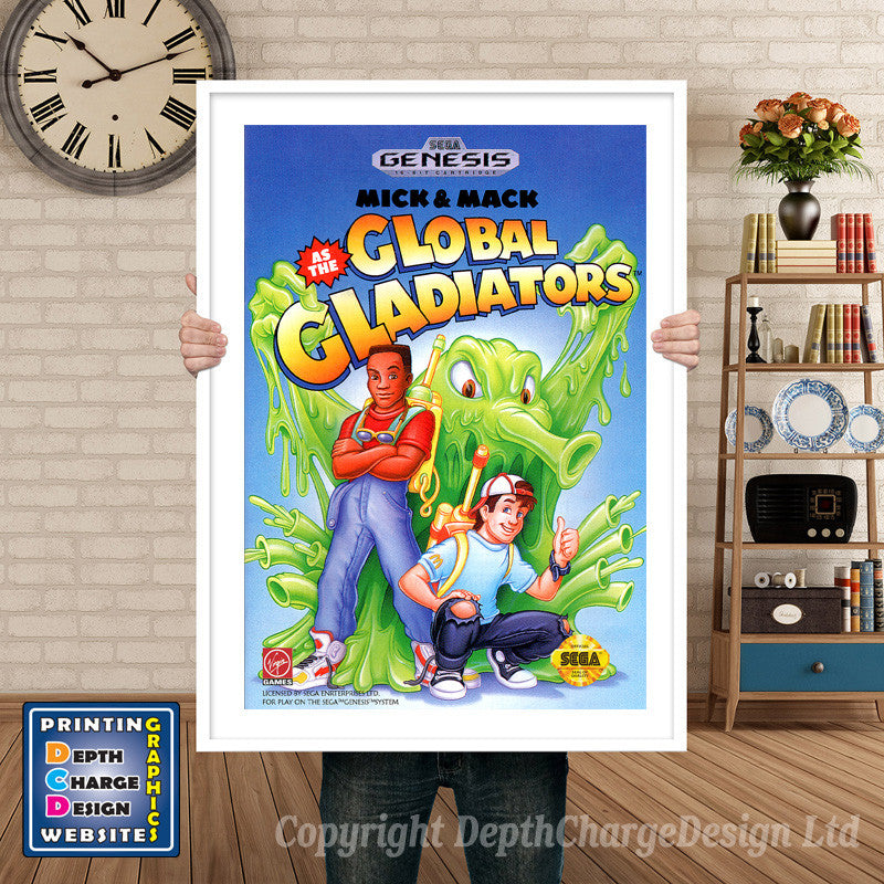 Global Gladiators - Sega Megadrive Inspired Retro Gaming Poster A4 A3 A2 Or A1