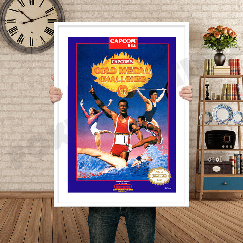 Goldmedalchallenge92 Retro GAME INSPIRED THEME Nintendo NES Gaming A4 A3 A2 Or A1 Poster Art 265