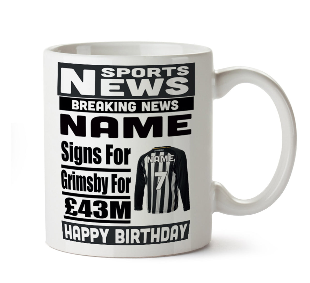 Personalised SIGNS FOR Grimsby Football Mug Personalised Birthday Mug – printed mug product image 1