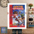 Gunstar Heroes - Sega Megadrive Inspired Retro Gaming Poster A4 A3 A2 Or A1