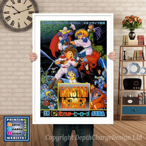 Gunstar Heroes_Jp - Sega Megadrive Inspired Retro Gaming Poster