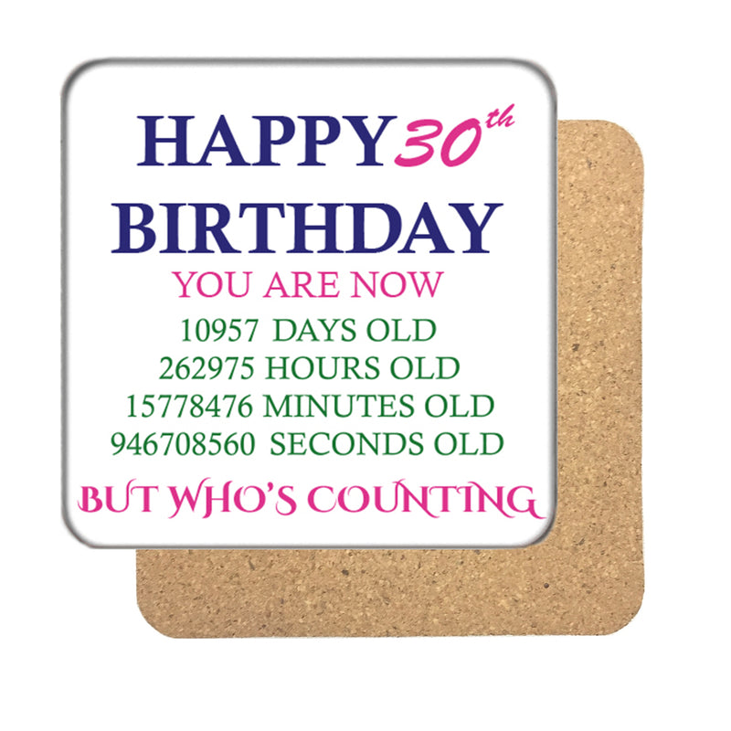 Happy 30th Drinks Coaster 2